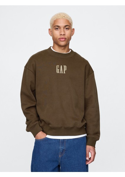 Erkek Kahverengi Gap Logo Vintage Soft Fleece Sweatshirt
