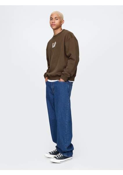 Erkek Kahverengi Gap Logo Vintage Soft Fleece Sweatshirt fırsatları