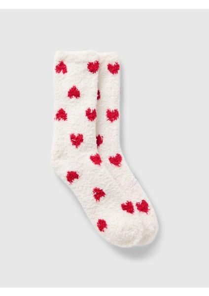 Kadın Kırmızı Cozy Çorap