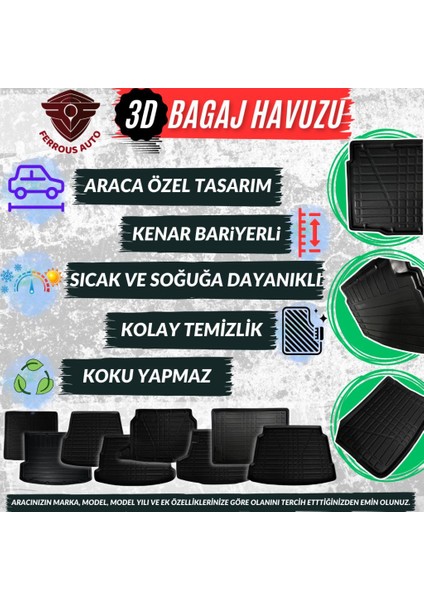 Porsche Macan Ferrous 3D Bagaj Havuzu 2014 ve Üstü fiyatları