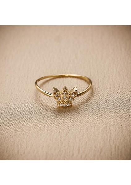 Siora Lotus Mini | 14 Ayar Altın Yüzük