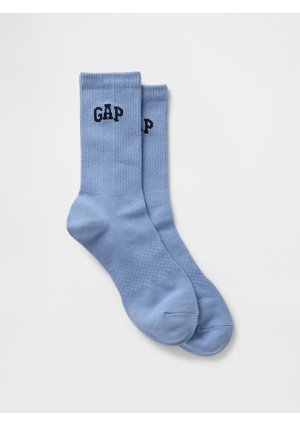 Erkek Mavi Gap Logo Crew Çorap