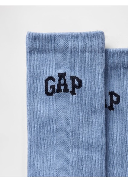 Erkek Mavi Gap Logo Crew Çorap