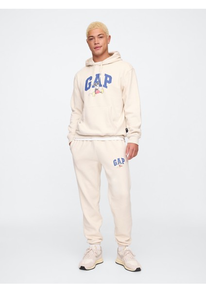 Erkek Kırık Beyaz Gap Logo Disney Grafikli Fleece Sweatshirt modelleri