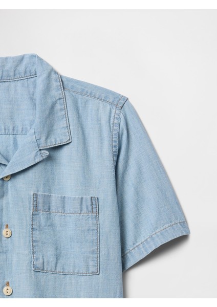 Erkek Çocuk Medıum Wash Chambray Boxy Vacay Gömlek fiyatları