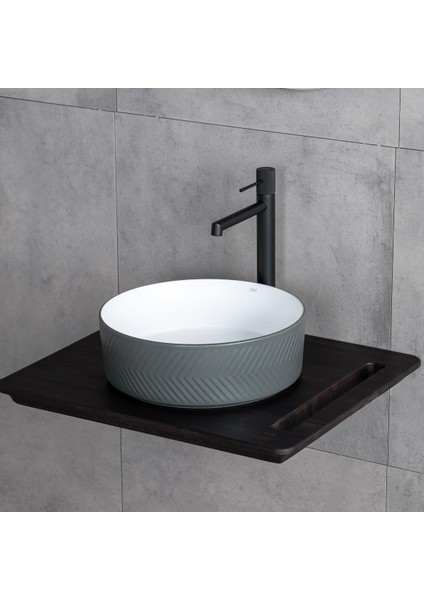 Tezgah Üstü Lavabo (Mat Gri-Beyaz) E-W5002GB fiyatları