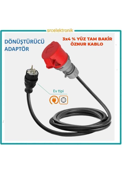 Ev Tipi Araç Şarjı Dönüştürücülü Uzatma 3x4 Tam Bakır Öznur Kablolu Seyyar (12 Ile 40 Metre Arası)