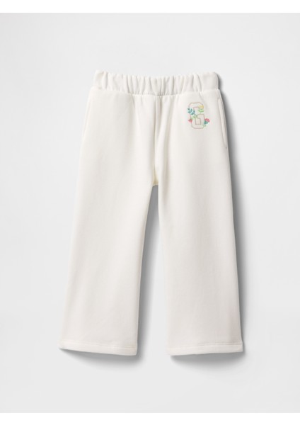 Kız Bebek New Off Whıte Vintagesoft Wide-Leg Fleece Eşofman Altı