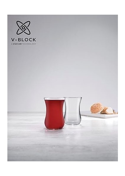 Üsküdar Optikli Anti-Mikrobiyel Kaplamalı Çay Bardağı - 12'li