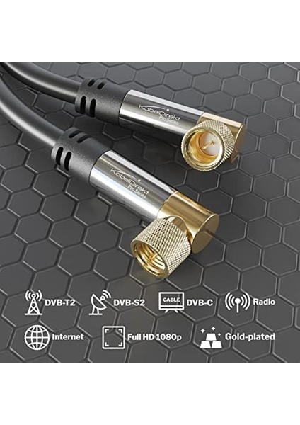 - Sat/anten Kabluso, Koaksiyel Kablolar - 90° Açılı - 2m - 4K Tv Uydu Kablosu, F Konnektör - 0,5-30M Arasında Mevcut (Radyo/tv, Dvb-T, Dvb-C, Dvb-S/dvb-S2, Internet, Siyah) modelleri