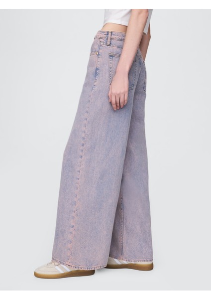 Kadın Gri Mid Rise Ultrasoft Baggy Jean Pantolon indirimleri
