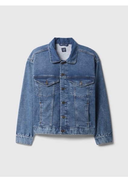Erkek Çocuk Medıum Wash Supersoft Icon Denim Oversize Ceket