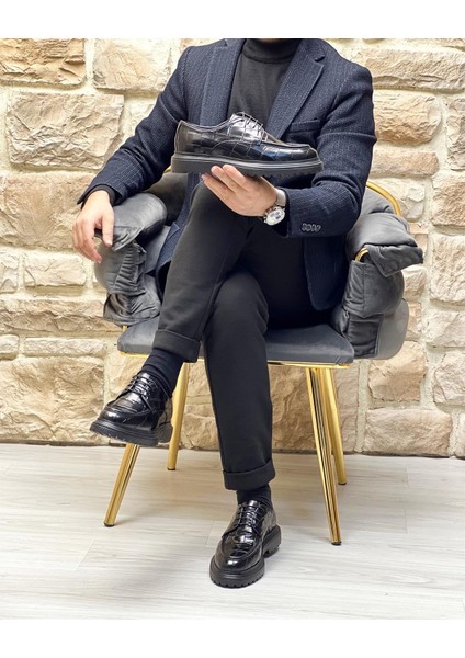 3011 Deri Siyah Erkek Casual Ayakkabı