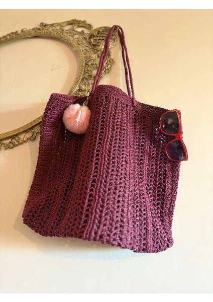 Simarikcraft el örgüsü Plaj Çantası handmade