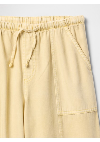 Kız Çocuk Sarı Ultrasoft Baggy Twill Pantolon fiyatları