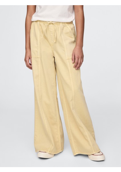 Kız Çocuk Sarı Ultrasoft Baggy Twill Pantolon fırsatları