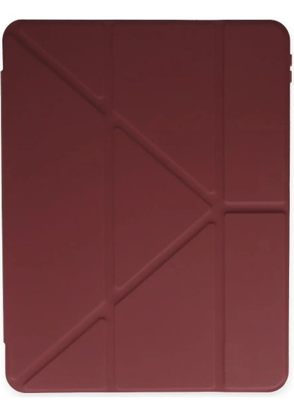 Apple iPad 11. Nesil Uyumlu 11 Inç Kalem Bölmeli Standlı Fuchsia Tri Folding Tablet Kılıfı
