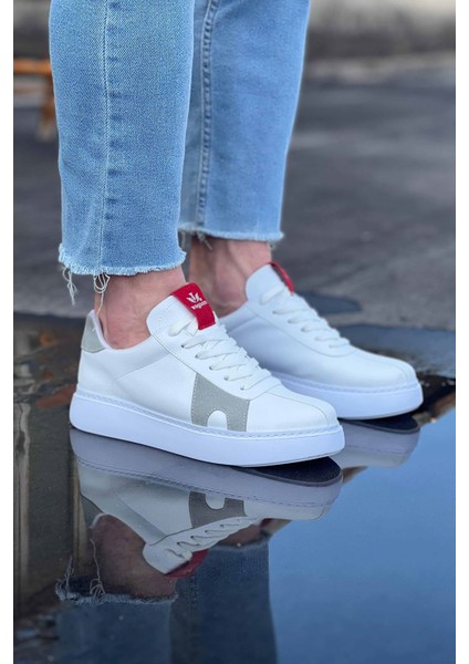 WG040 Beyaz Gri Erkek Casual Ayakkabı