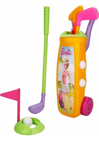 Barbie Golf Arabası Oyuncak Eğitici Oyun Seti Sarı