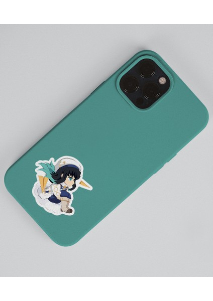 Demon Slayer-Kyōjurō Rengoku-Muichiro Tokito-Parlak Kağıt -2li Sticker Set-Telefon Süsleme fırsatları