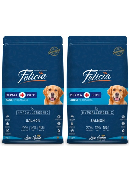 Hypoallergenic Medium Large Somonlu Düşük Tahıllı Yetişkin Köpek Maması 3 kg - 2 Adet
