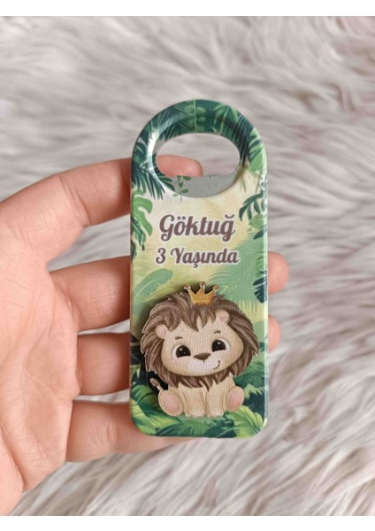 10 Adet Sevimli Aslan Figürlü Uzun Açacak Magnet Yenidoğan Doğum Günü Mevlüt Hediyelikleri