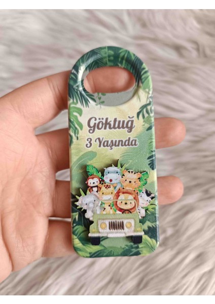 10 Adet Arabalı Safari Figürlü Uzun Açacak Magnet Yenidoğan Doğum Günü Mevlüt Hediyelikleri