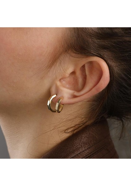 Siora Geo Taşsız 14 Ayar Altın Küpe | S fiyatları