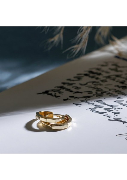 Siora Geo Taşsız 14 Ayar Altın Küpe | S modelleri