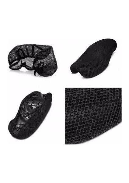 Küba SJ50 Pro Motosiklet Sele Koltuk Kılıfı 3D Çift Katlı File Standart