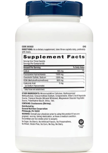 Triflex Targeted Joint, Bone & Cartilage Health With Glucosamine Chondroitin & Msm Support Mobility & Flexibility 240 Caplets.made In Usa