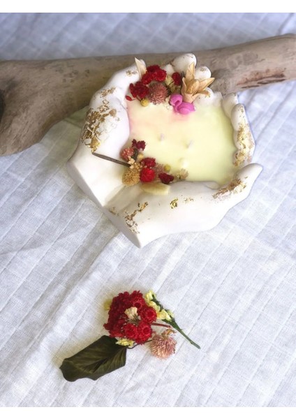 Taş Eller Mumluk Içinde Dekoratif & Doğal Soya Mum fiyatları