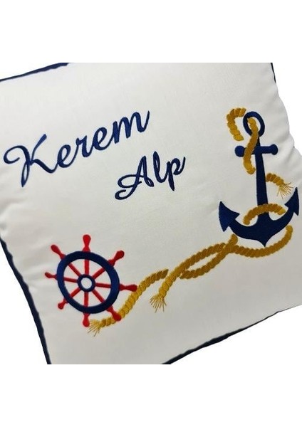 Isimli Deniz Temalı Bebek Yastığı 40X40 cm modelleri