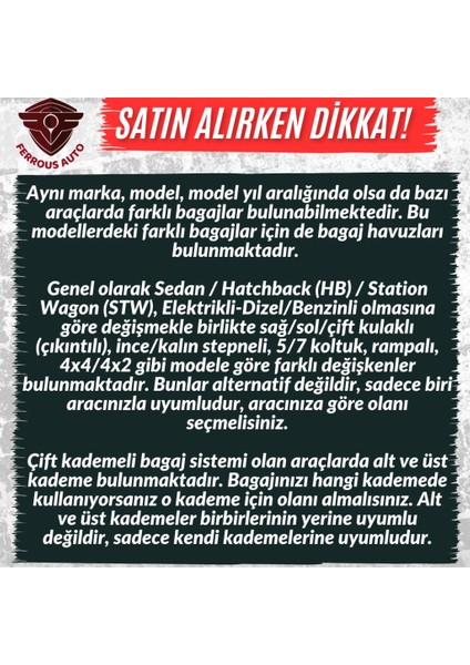 Citroen C5 Aircross Ferrous 3D Alt Bagaj Havuzu 2019 ve Üstü fırsatları