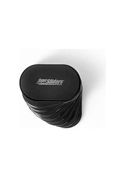 Sliders 5 3/4" x 9 1/2" Halı İçin Oval Yeniden Kullanılabilir Mobilya Kaydırıcıları - Zahmetsiz Hareket ve Yüzey Koruması, Siyah (4'lü Paket)