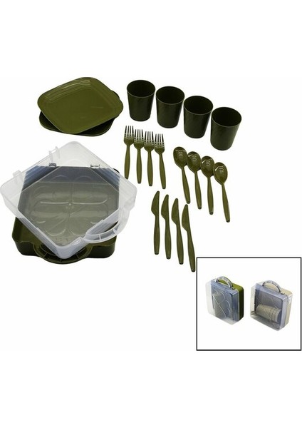 Piknik Seti Plastik 20 Parça .tabak-Bardak-Çatal-Kaşık-Bıçak