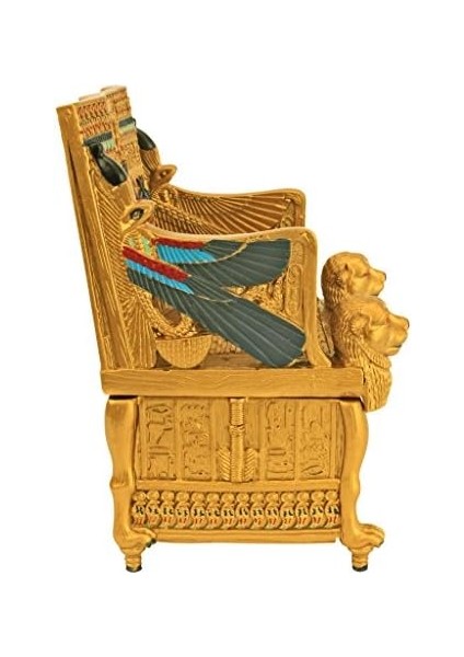 Toscano Mısır Dekorlu Takı Kutusu - King Tut Golden Thron Jewelry Box - Mısır Heykelleri