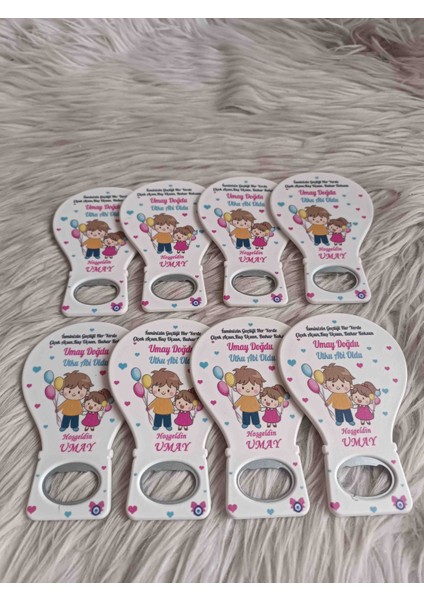 25 Adet Abi Kız Kardeş Balon Açacak Magnet Yenidoğan Doğum Günü Mevlüt Hediyelikleri modelleri