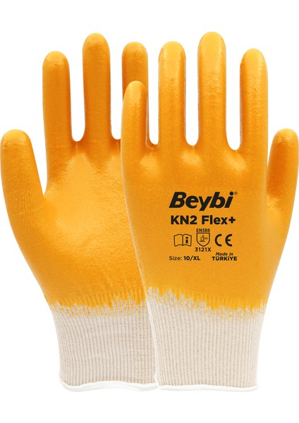 Kn2 Flex+ Nitril Kaplı Pamuk Eldiven - 12 Çift