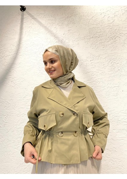 Lıne Trenç Kısa Ceket Haki