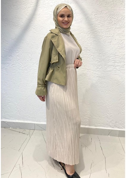 Lıne Trenç Kısa Ceket Haki