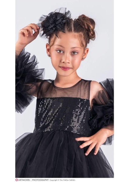 Kız Çocuk Pon Pon Kollu Tütü Etekli Elbise fiyatları