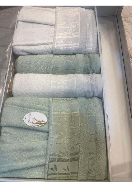 Bambu Pamuklu 6 Parça Aile Bornoz Takımı Standart Beden