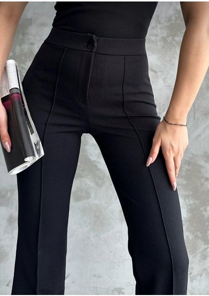 Likralı Önden Dikişli Beli Lastikli Palazo Pantolon fırsatları