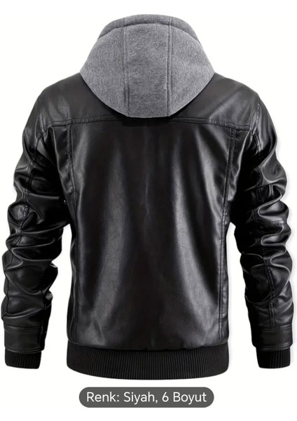 Kapüşonlu Hakiki Deri Dikiş ve Ribana Detaylı Mont modelleri