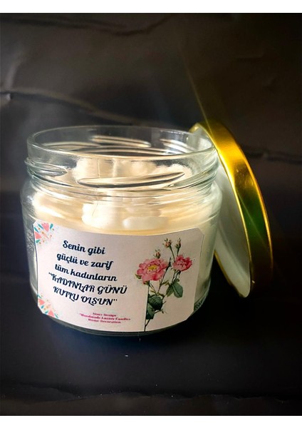 Kadınlar Gününe Özel Doğal Soya Wax Kavanoz Mum