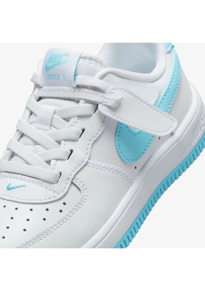 Force 1 Low Easyon Kids White Leather Sneakers Çocuk Beyaz Deri Spor Ayakkabı FN0237-107