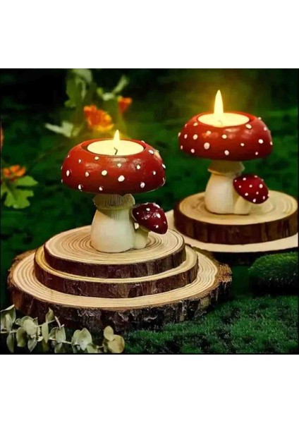 Mantar Tealihgt Mumluk Seti 2 Li Takım