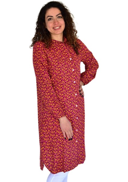 Kadın Uzun Çiçek Baskılı Desen Viscon Bluz BGL-ST04290