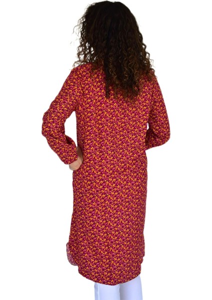 Kadın Uzun Çiçek Baskılı Desen Viscon Bluz BGL-ST04290